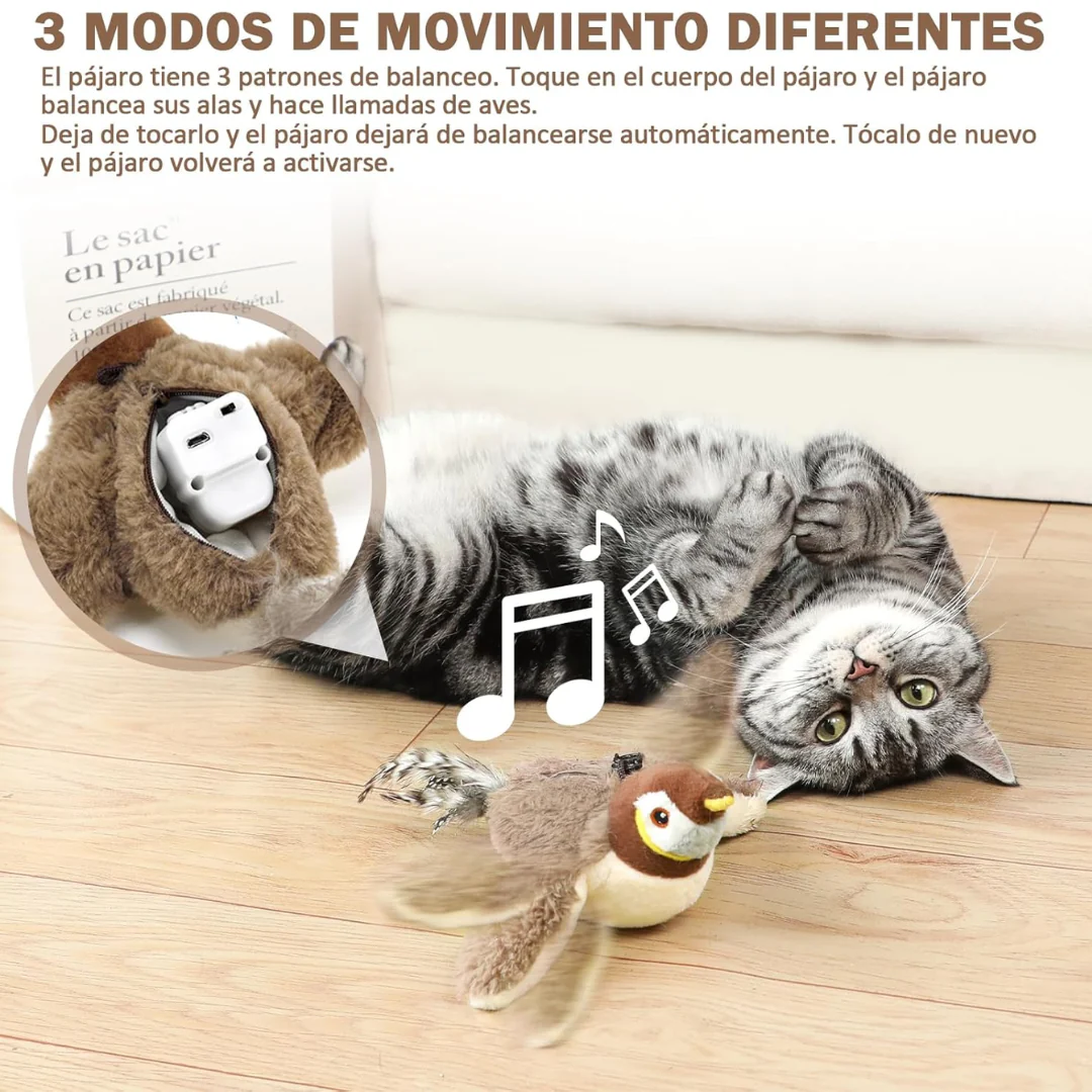 Pájaro Realista con Movimiento y Sonido